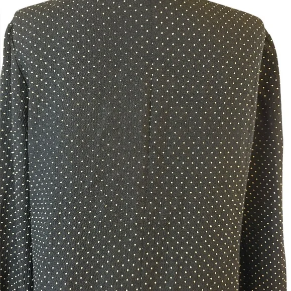 Vintage Normay Black and White Ruffled Bishop Sleeve Dress - Picture 9 of 11